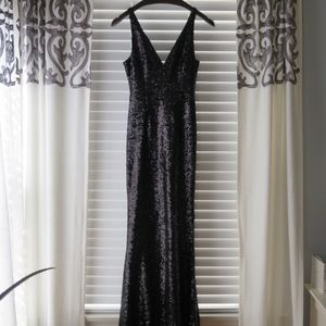 Lulu's Here to Wow Black Sequin Dress